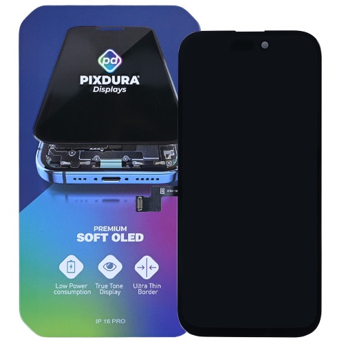 PIXDURA For iPhone 16 Pro Display And Digitizer Soft-OLED Premium (IC Removable)