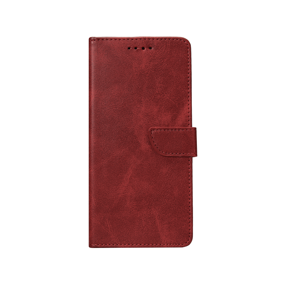 Rixus Bookcase For Samsung Galaxy A12 A125F Dark Red