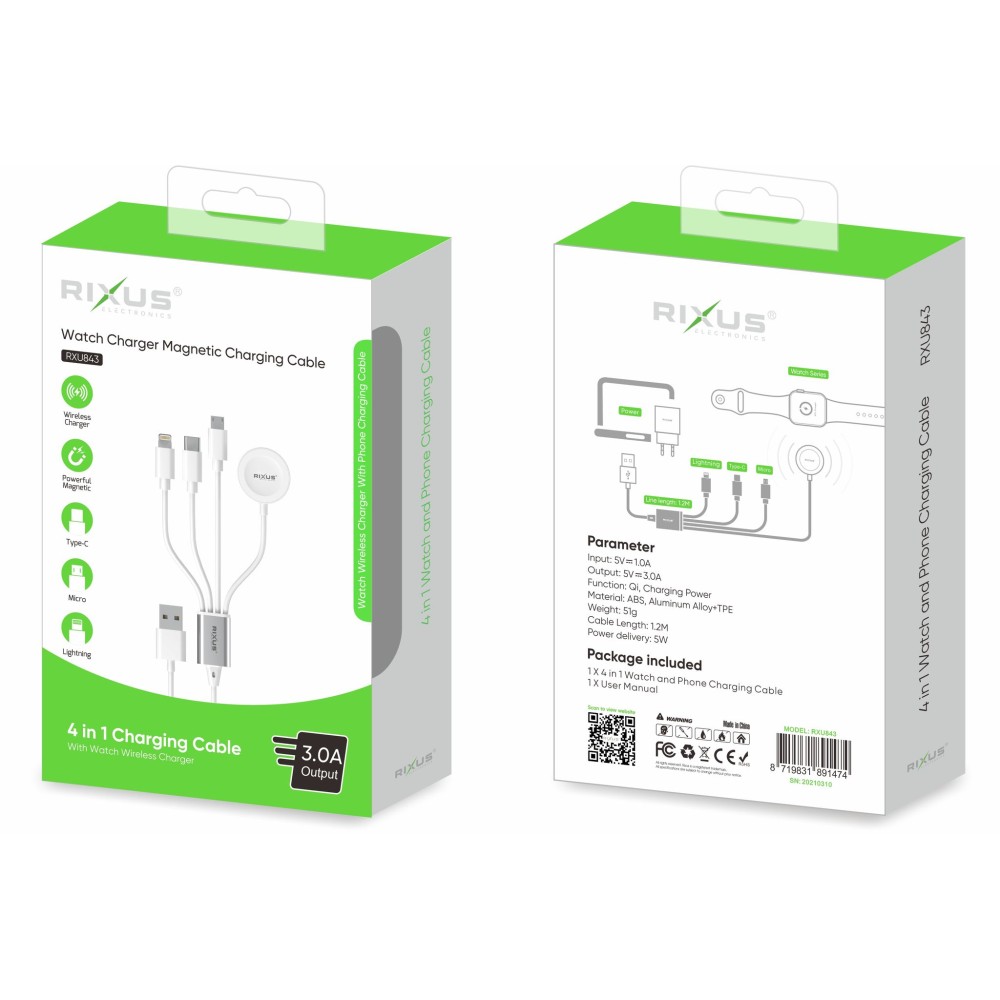 Rixus RXU843 4-1 Charging Cable