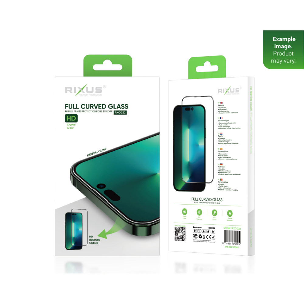Rixus Clear HD Full Curved Edge Tempered Glass For Samsung Galaxy Note 8 N950F