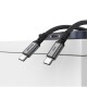 Rixus RXUC05 USB-C 2.0 To USB-C Cable 200CM 100W Space Gray