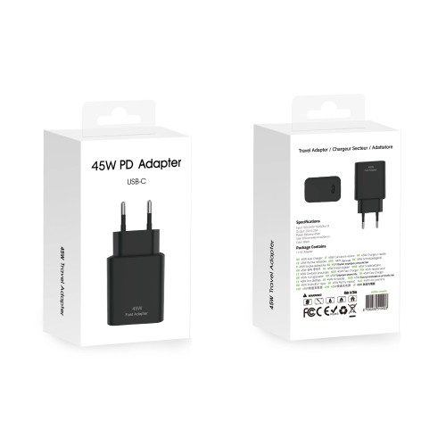 Fast Charging Travel Adapter USB-C CH45W 45W Black