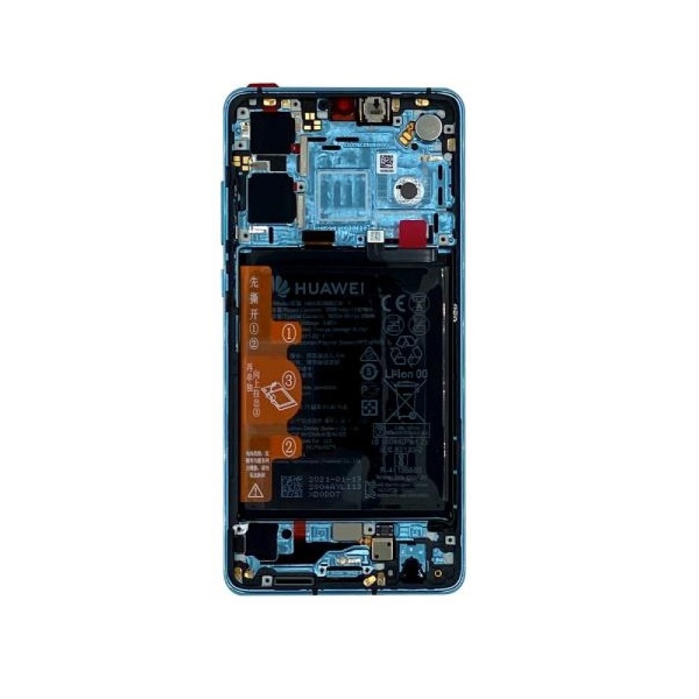 Huawei P30 OEM Service Part Screen Incl. Battery New Edition (02354HRH) - Aurora Blue