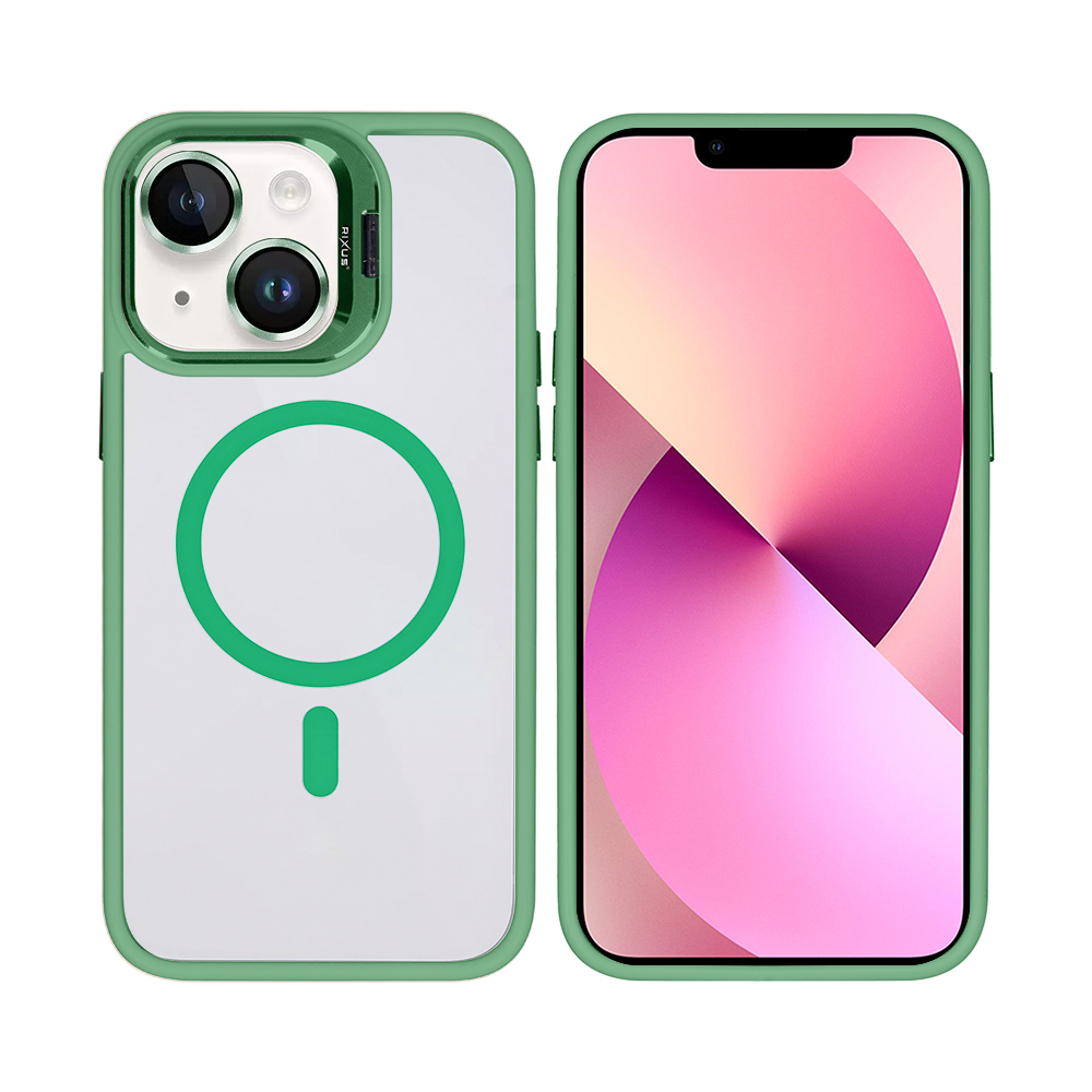 Rixus Classic 03 Case With MagSafe For iPhone 14 Light Green