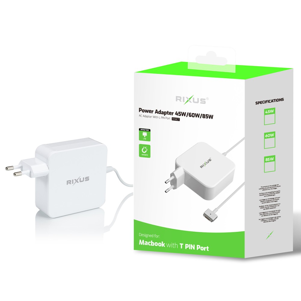 Rixus 45W Charger For Macbook - T Type