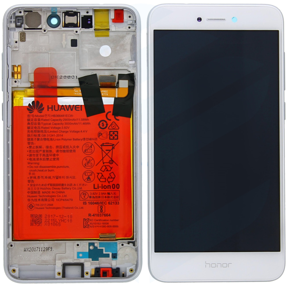 Huawei Honor 8 Lite OEM Service Part Screen Incl. Battery (02351UYE) - White