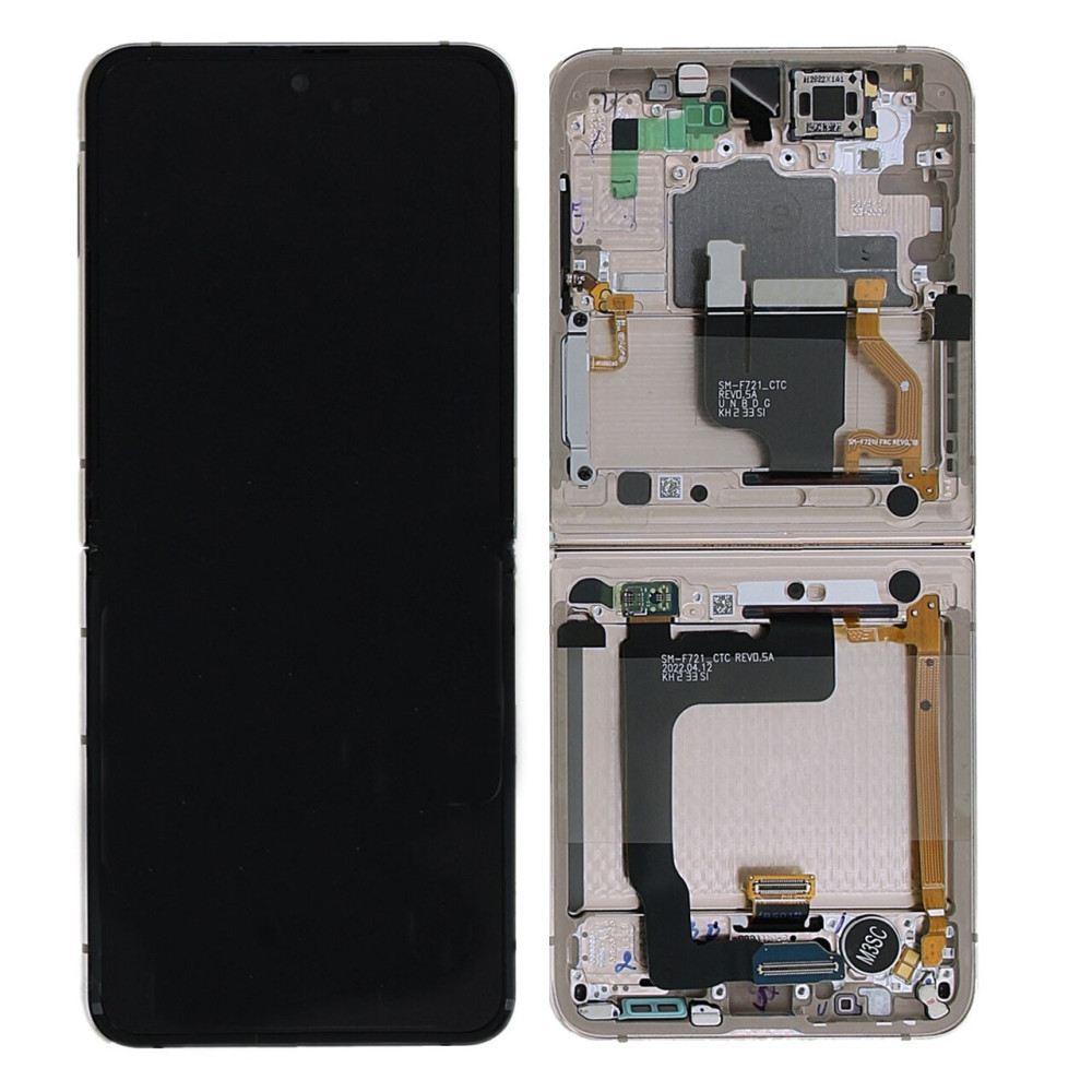 Samsung Galaxy Z Flip 4 (SM-F721B) Inner Display Complete + Frame (GH82-29440C / GH82-30238C / GH82-29441C) - Pink Gold