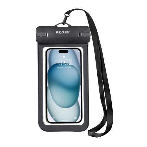 Rixus RXBG15 Splash Waterproof Phone Bag Black