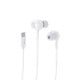 Rixus RXHD56CW USB-C Wired Earbud Type Headphone With Microphone White