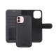 Rixus Duo Magnetic Detachable Wallet Black For iPhone 16