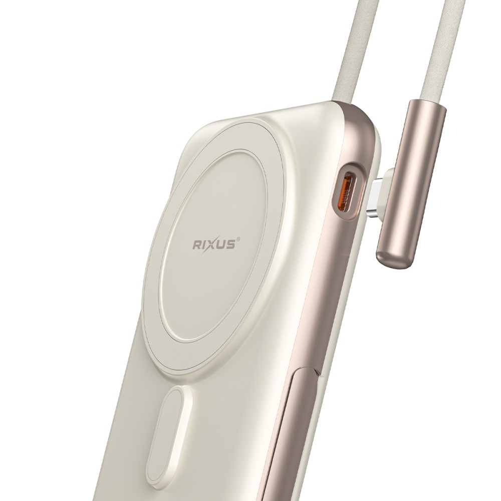 Rixus RXPB29 Magnetic Powerbank 10.000 mAh With USB-C Cable Build-In Rose Gold