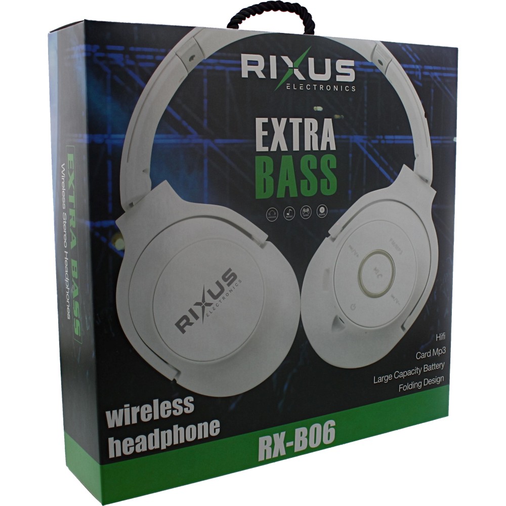 Rixus RXB06 Wireless Stereo Headphones Extra Bass Black