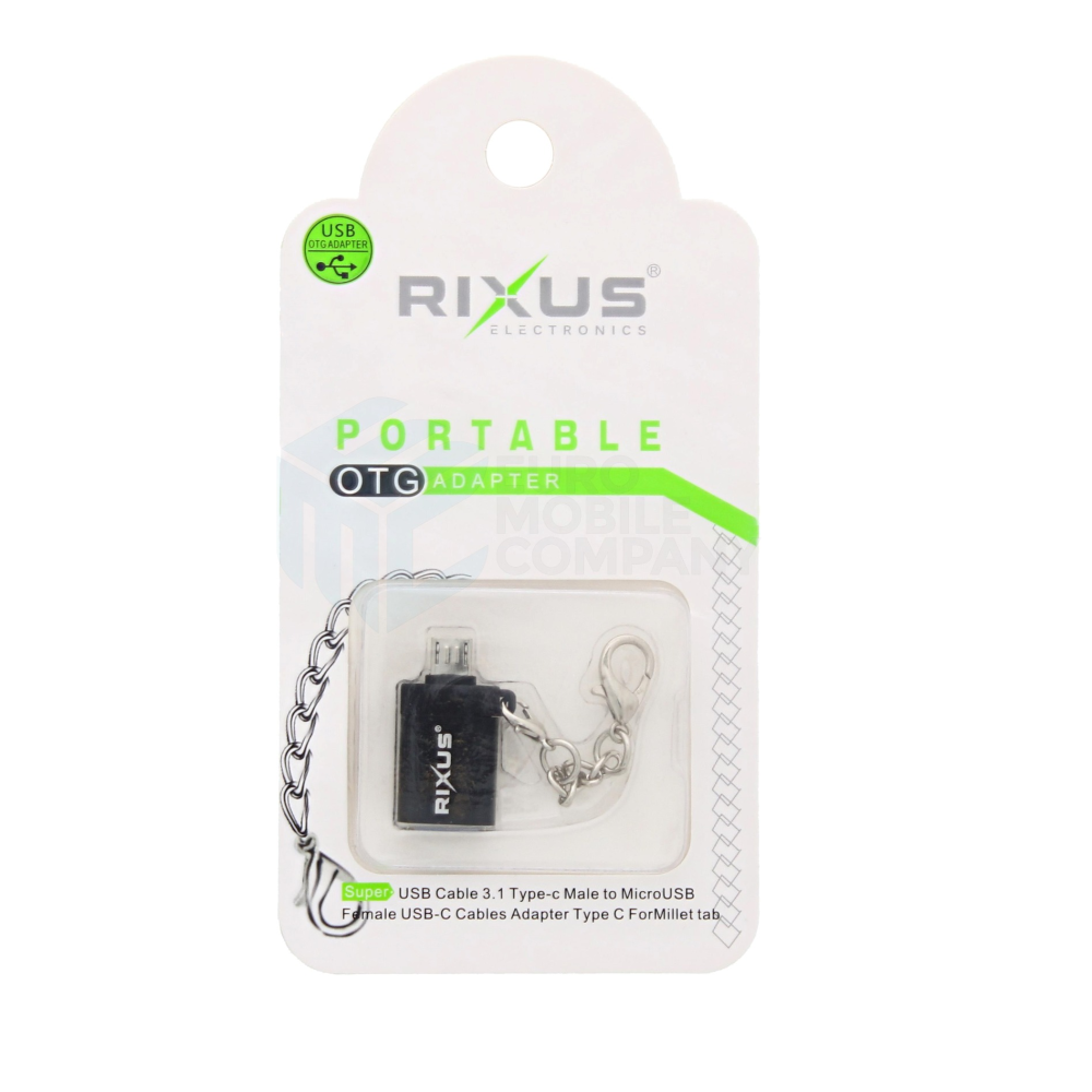 Rixus OTG Portable Adapter USB A To Micro USB