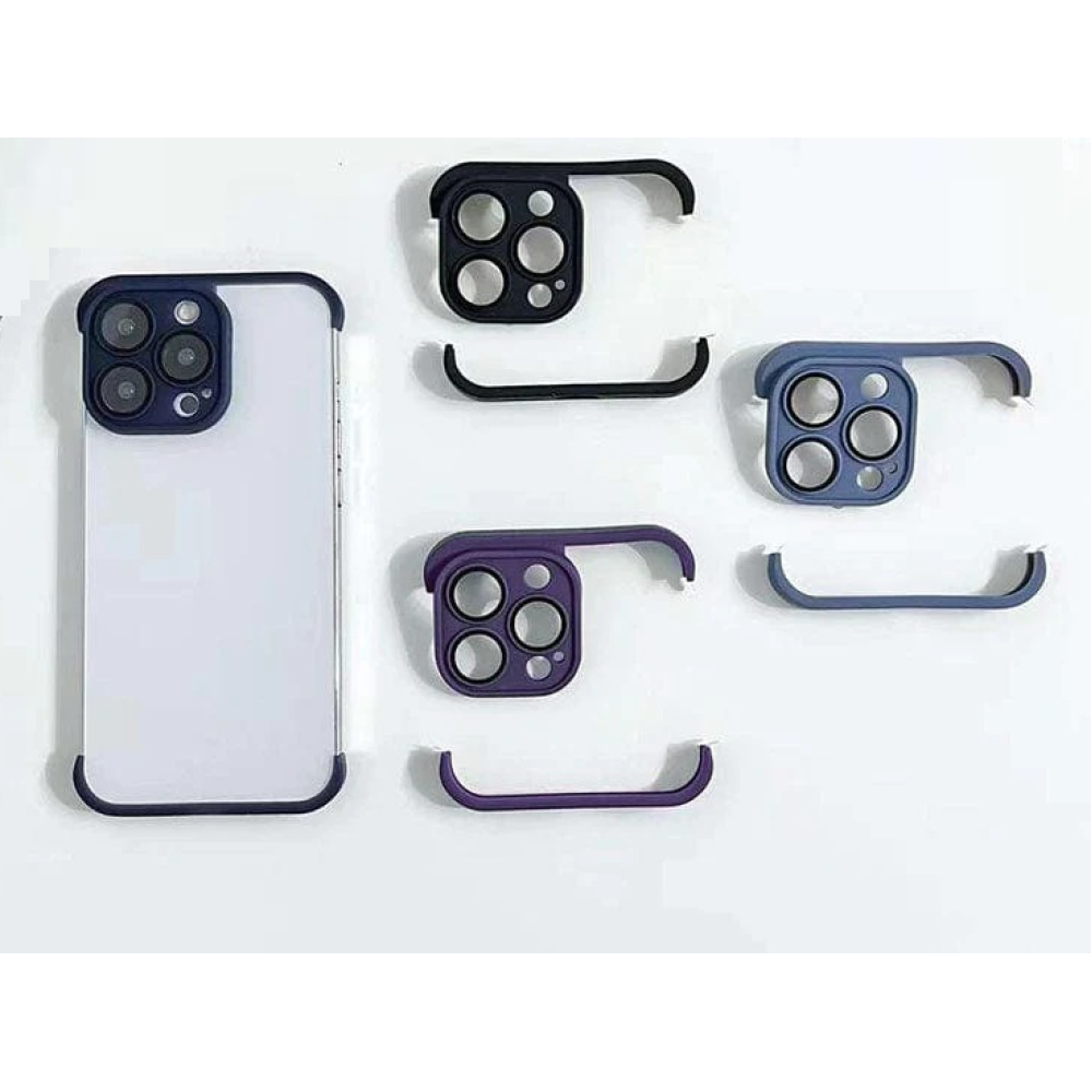 Furlo TPU Camera Lens & Corner Pad Protector Frame For iPhone 12 Pro Max - Purple