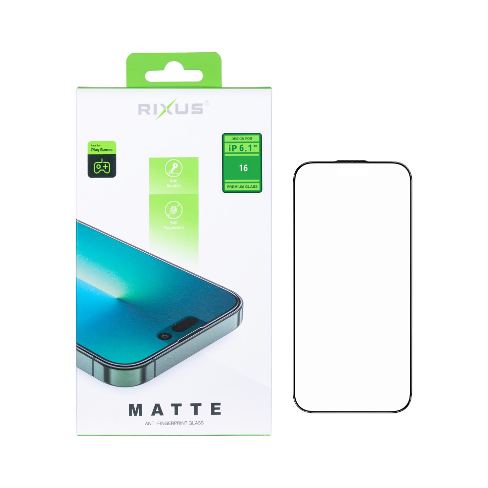 Rixus Matte Anti-Fingerprint Glass For iPhone 16