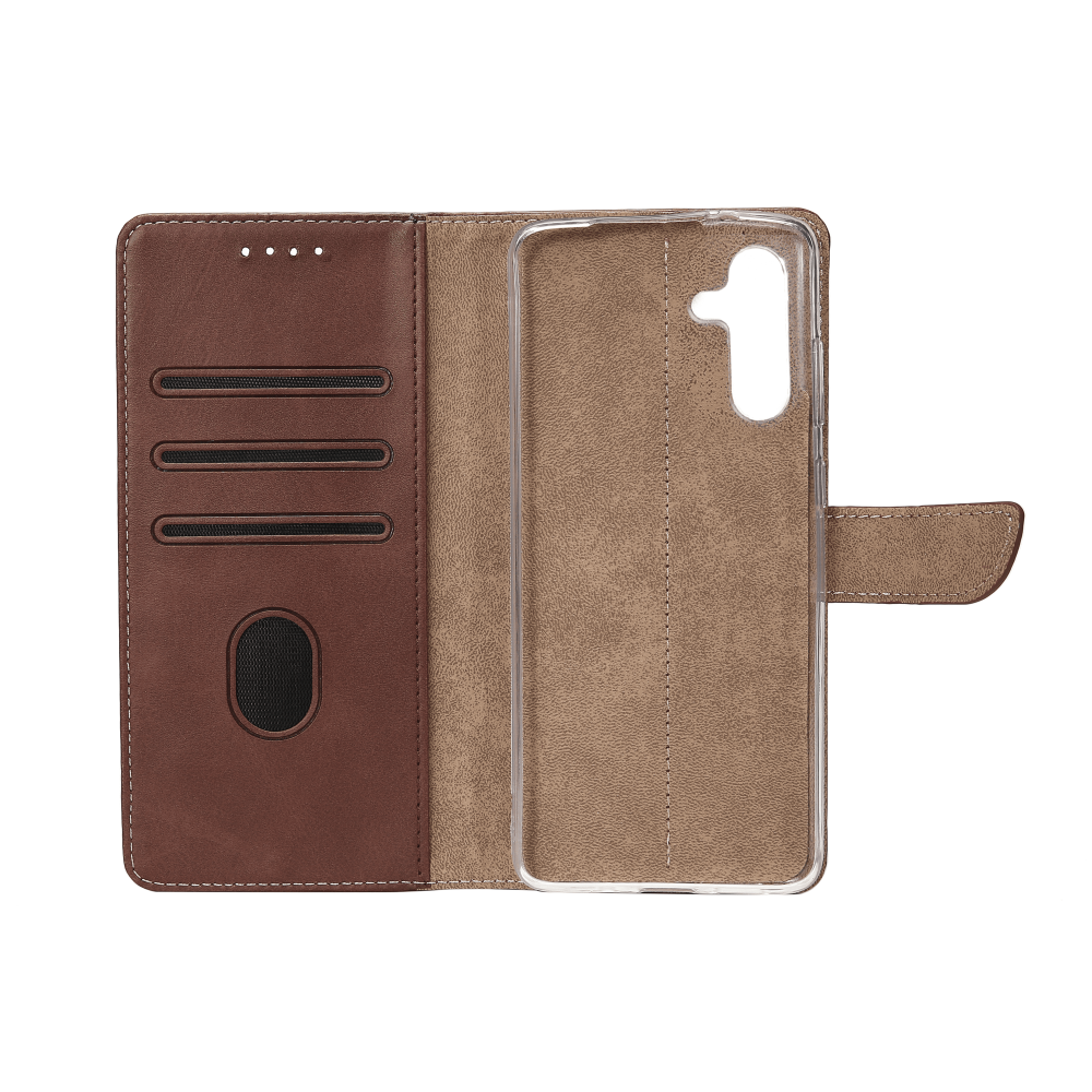 Rixus Bookcase For Samsung Galaxy S24 Plus S926B Brown