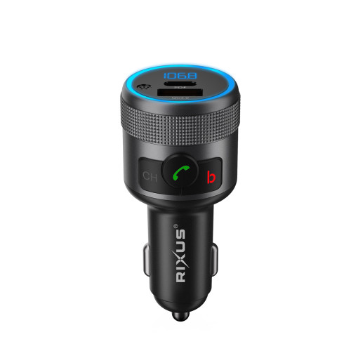 Rixus Car FM Bluetooth Transmitter RXBT26 - Black