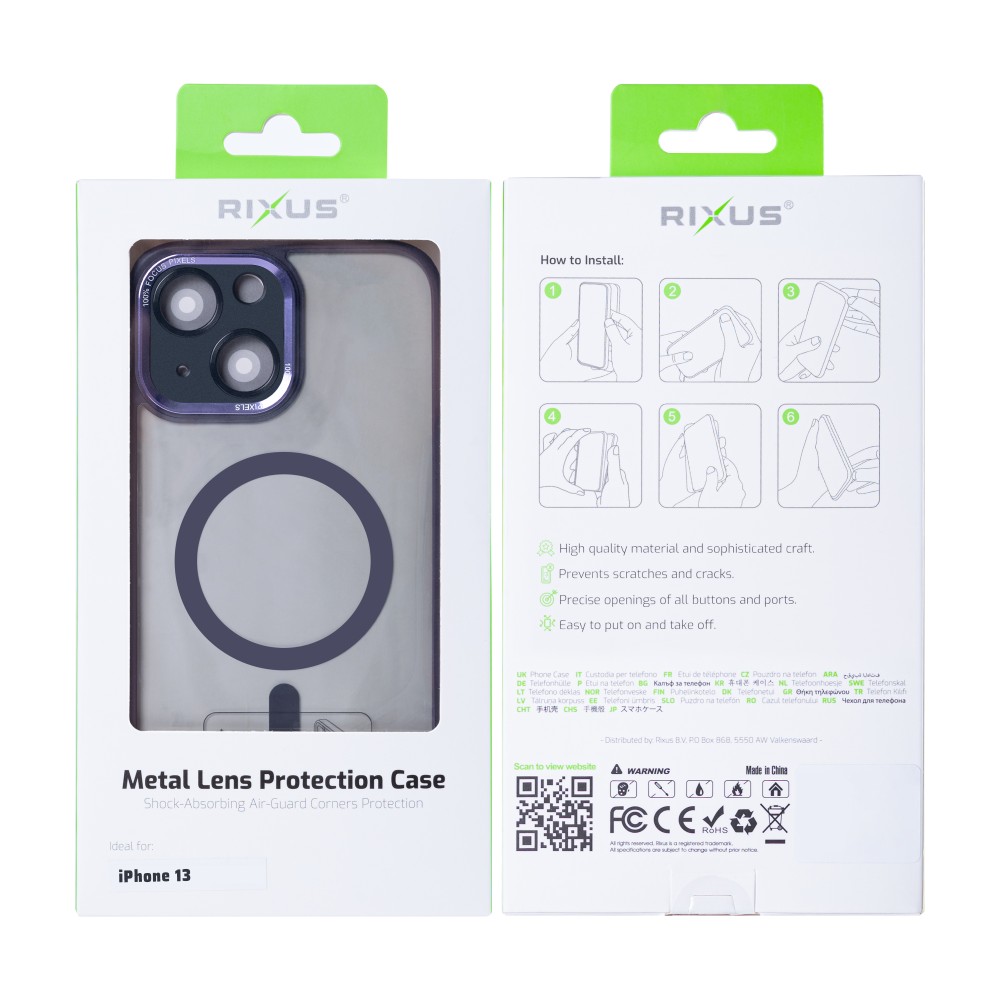 Rixus Classic 04 Case With MagSafe For iPhone 13 Purple