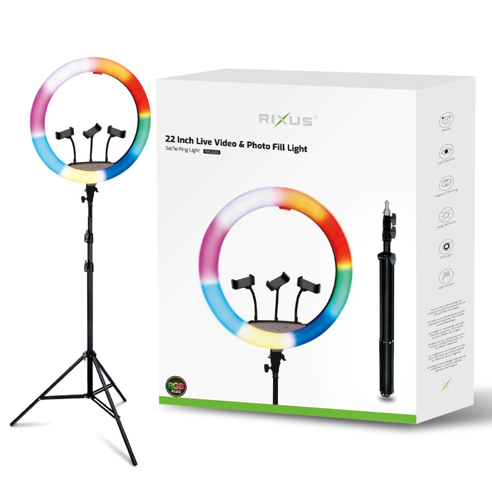 Rixus RXLG32 Selfie Ring Light 22 inch And Holder Stick