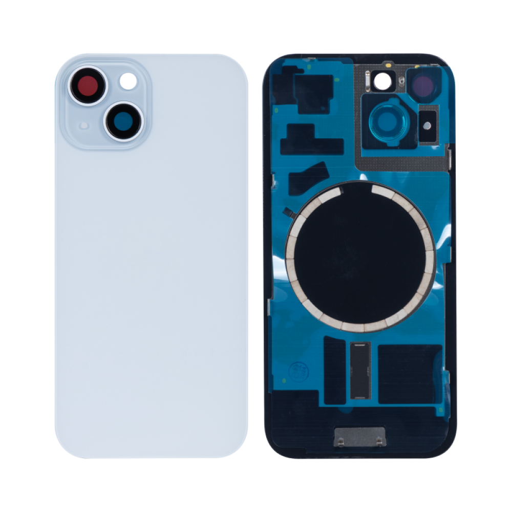 For iPhone 15 Extra Glass Blue (Enlarged Camera Frame) (excl. Logo)