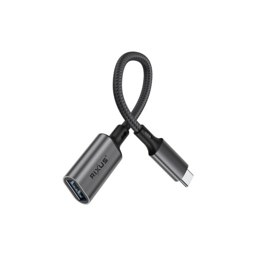 Rixus RXMU24 Type C To USB A 3.0 Adapter Space Gray