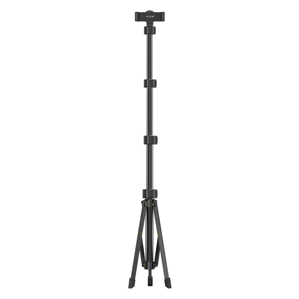 Rixus RXPH61 Extendable Cell Phone Tripod With Wireless Remote And Phone Holder 160CM Black