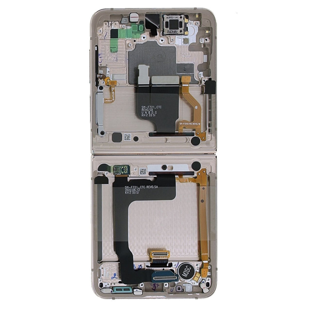 Samsung Galaxy Z Flip 4 (SM-F721B) Inner Display Complete + Frame (GH82-29440C / GH82-30238C / GH82-29441C) - Pink Gold