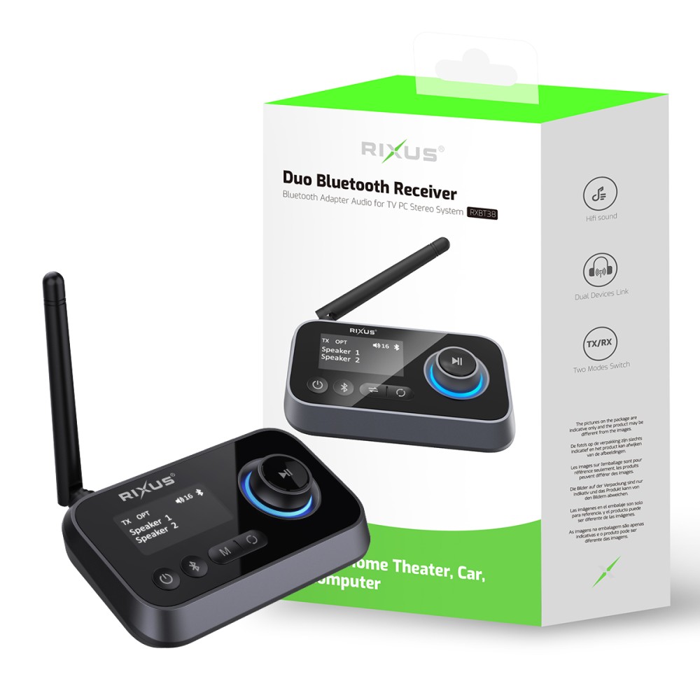 Rixus RXBT38 Duo Bluetooth Receiver Black