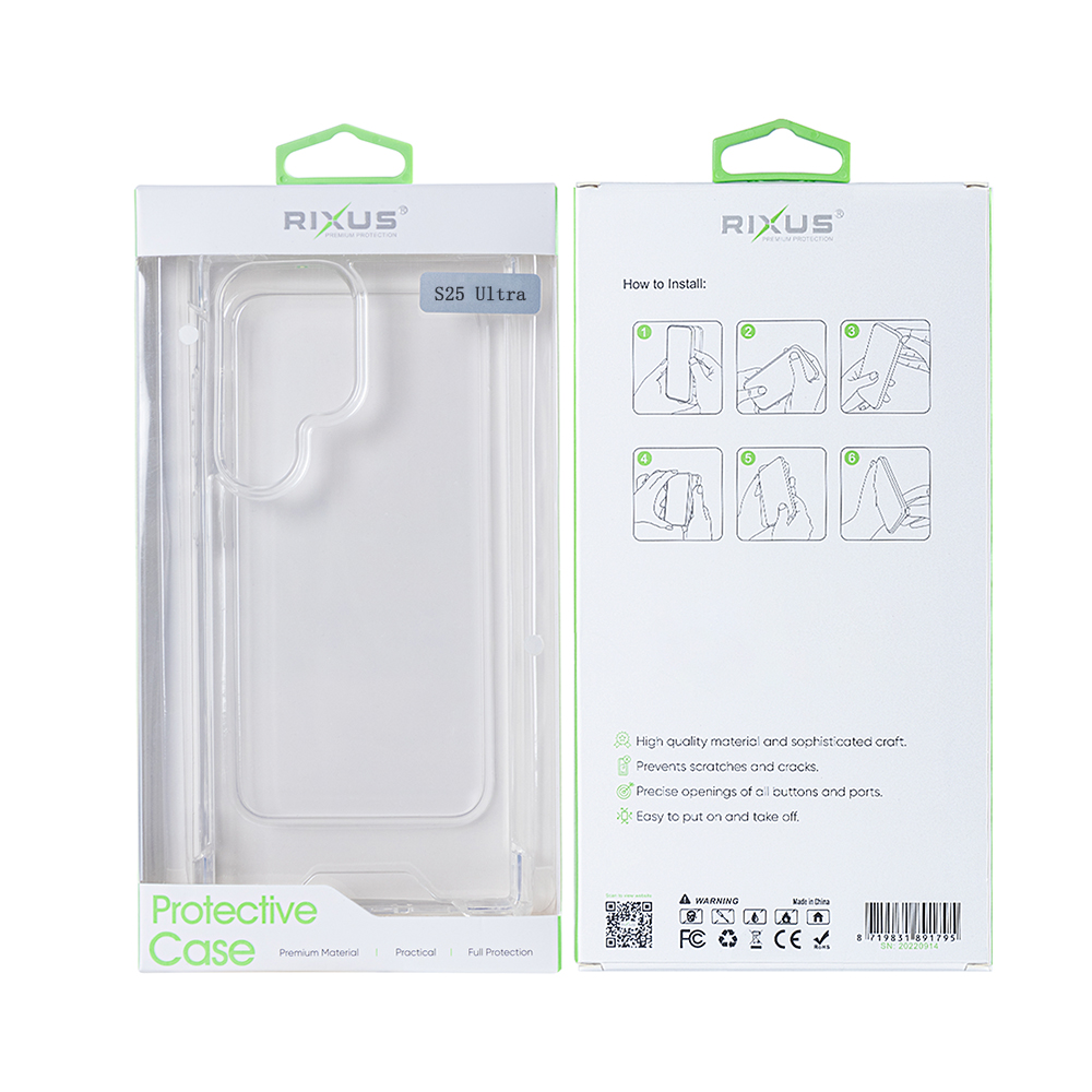 Rixus Anti-Burst Case For Samsung Galaxy S25 Ultra S938B Transparent