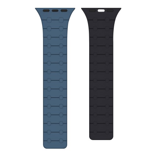 Rixus Silicone Band With Magnetic For Apple Watch 42mm, 44mm, 45mm, 49mm Blue + Midnight