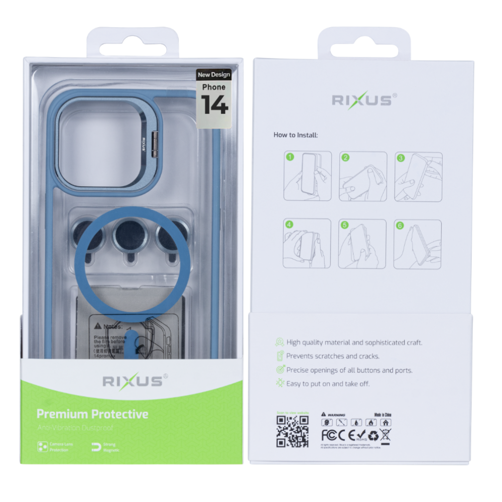 Rixus Classic 03 Case With MagSafe For iPhone 14 Light Blue