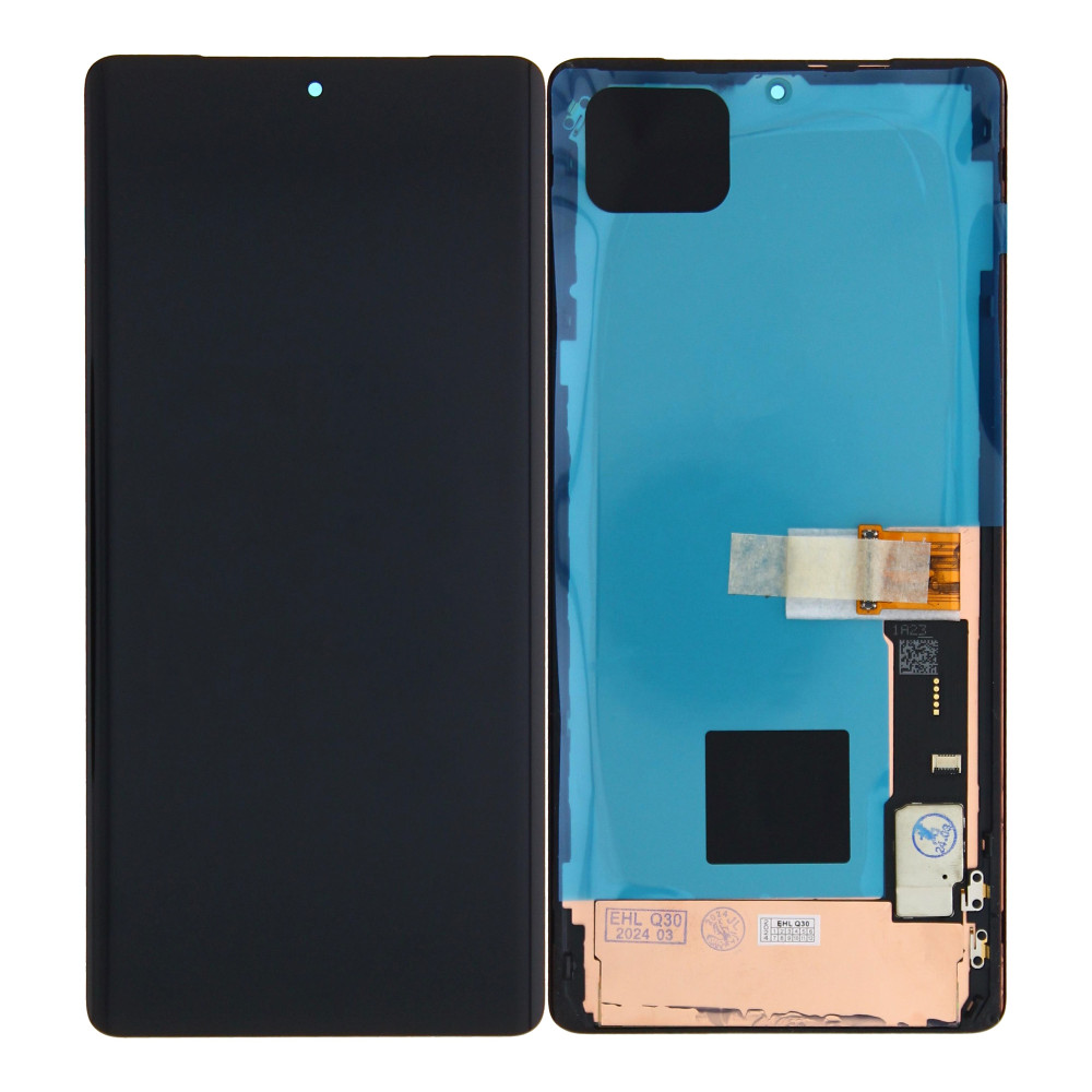 Google Pixel 7 Pro (GP4BC / GE2AE) Soft Oled Display + Digitizer Complete + Frame (Without Finger Print Function) - Black