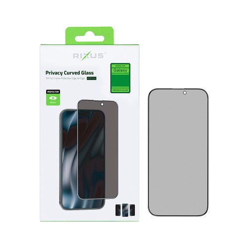 Rixus Privacy Full Curved Edge Tempered Glass For Samsung Galaxy A36 A366B