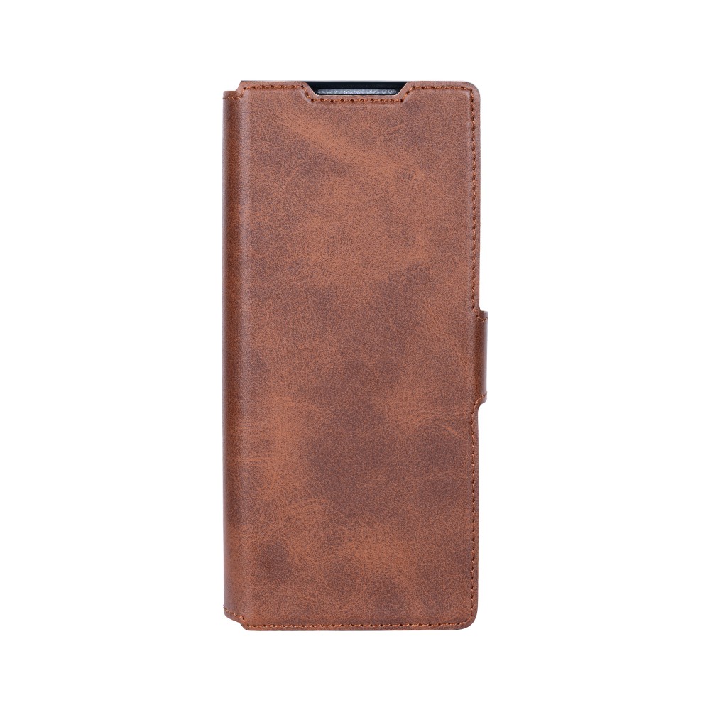 Rixus Wallet Case For Samsung Galaxy Z Fold 5 With Pen Holder Brown