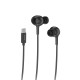 Rixus USB C Wired Earbud Type Headphone With Microphone RXHD56C - Black