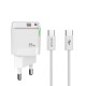 Rixus RXHC11 Wall Charger Kit With USB-C to USB-C Cable 100CM 25W