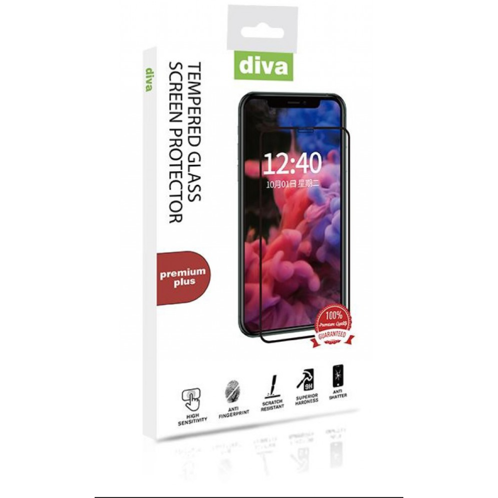 Diva Premium Plus Glass Protector For Samsung Galaxy S22 Plus - Black