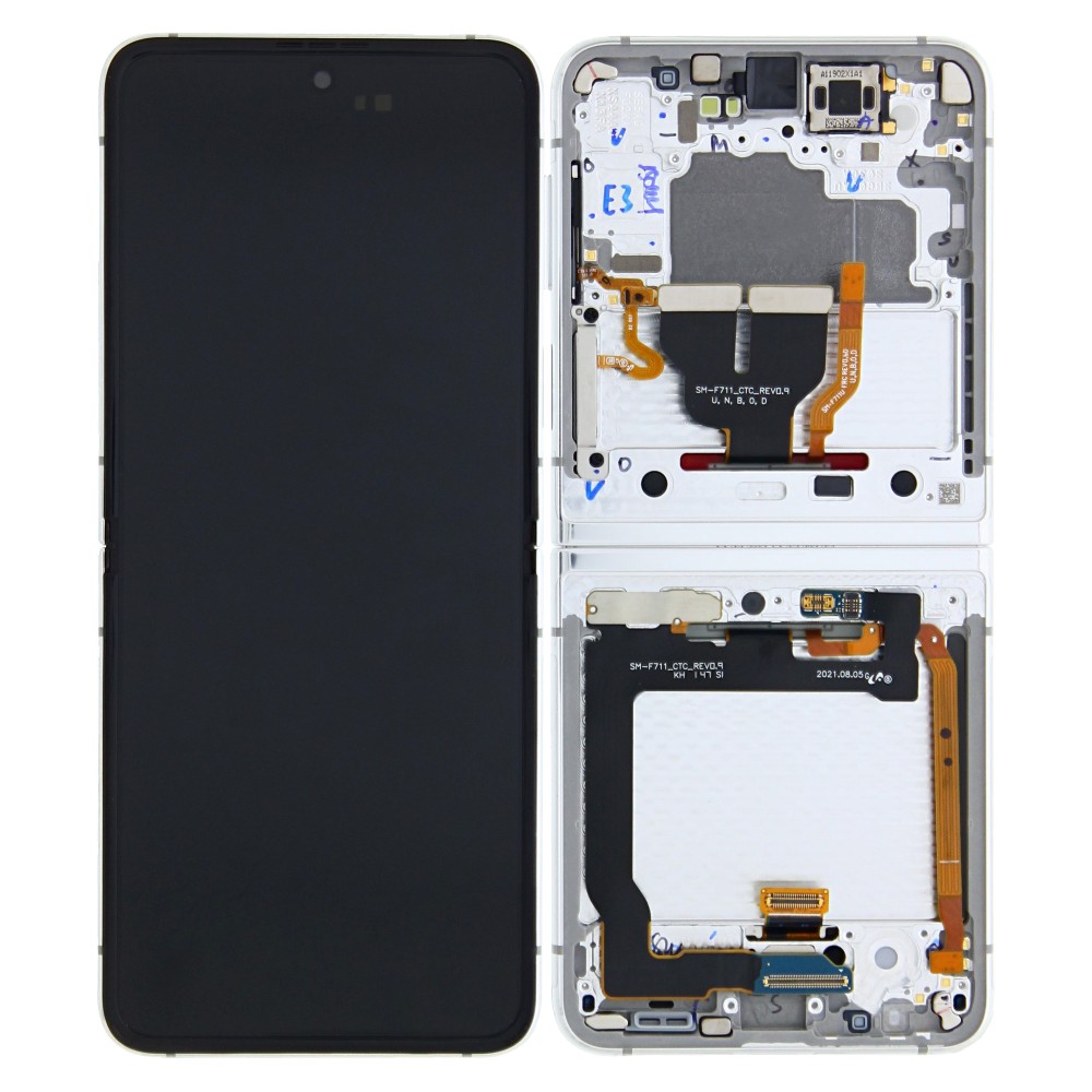 Samsung Galaxy Z Flip 3 (SM-F711B) Display And Digitizer Complete With Frame Silver Service Pack