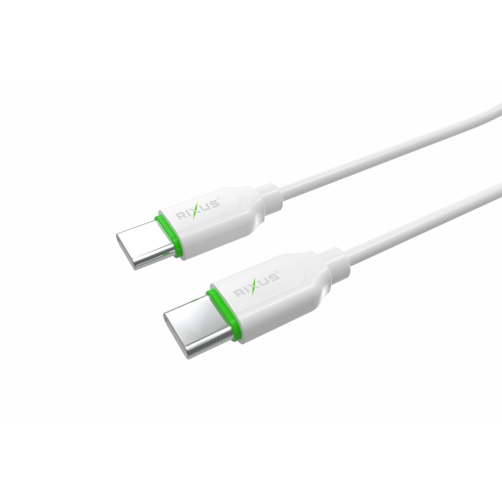 Rixus RX2016 Data Sync And Fast Charge Cable Type-C to Type-C 200CM White