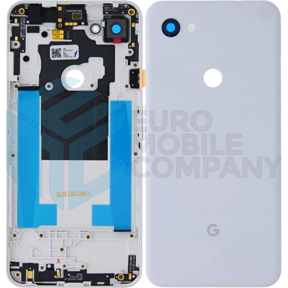 Google Pixel 3A XL (G020C, G020G) Back Cover Clearly White With Lens OEM