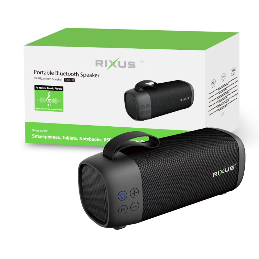 Rixus Portable Bluetooth Speaker RXBS10 - Black