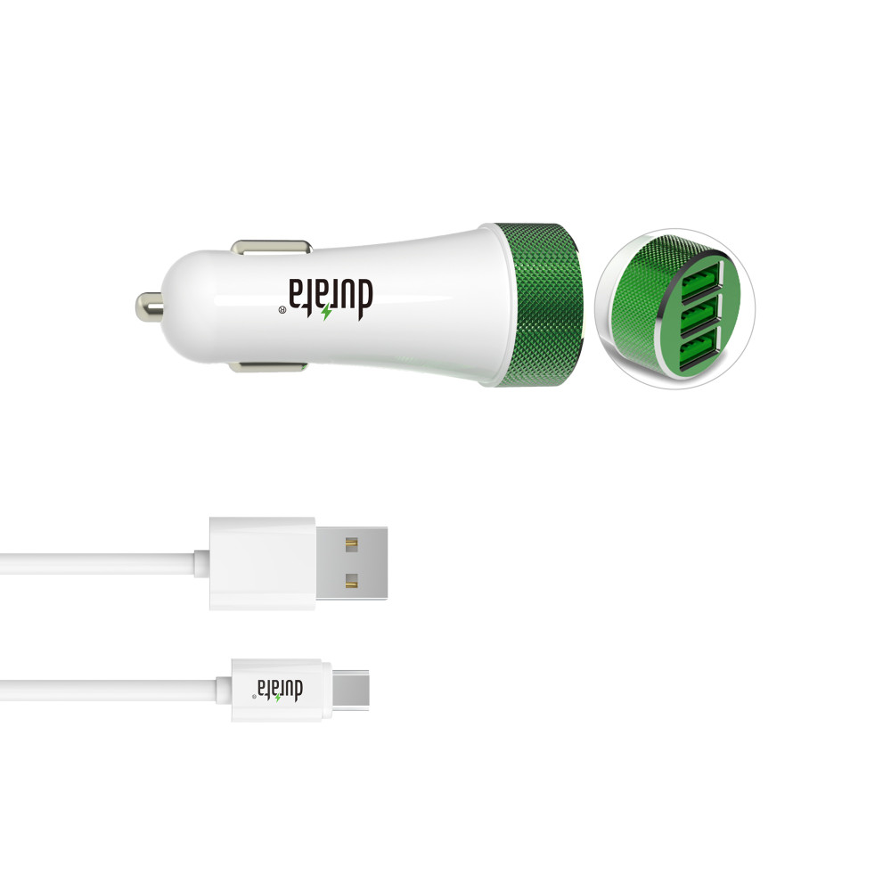 Durata Car Charger 2/1 5.1A Micro USB - White (DR-C508M)