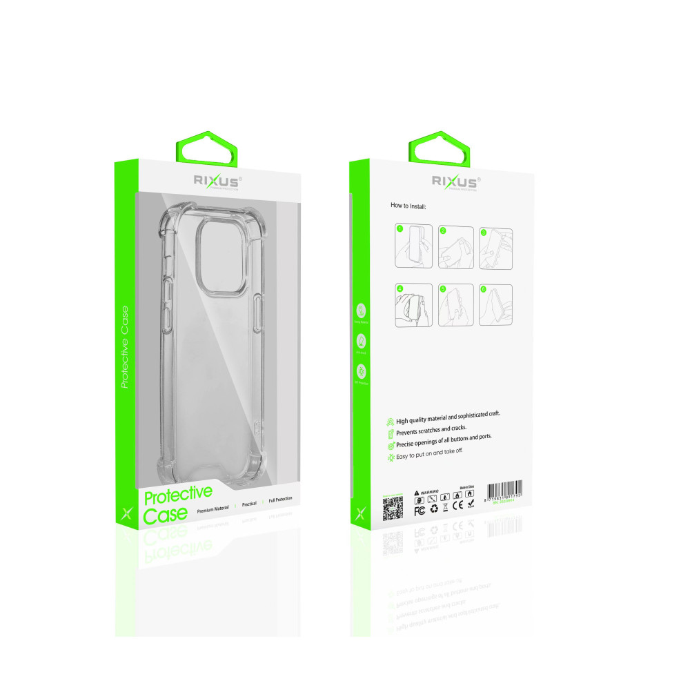 Rixus Anti-Burst Case For iPhone 14 Plus - Transparent