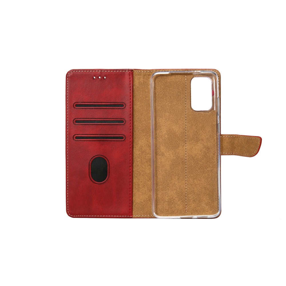 Rixus Bookcase For iPhone 5, 5S Dark Red