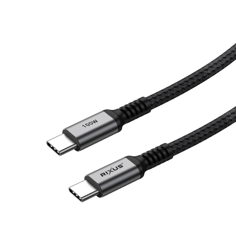 Rixus RXUC05 USB-C 2.0 To USB-C Cable 200CM 100W Space Gray