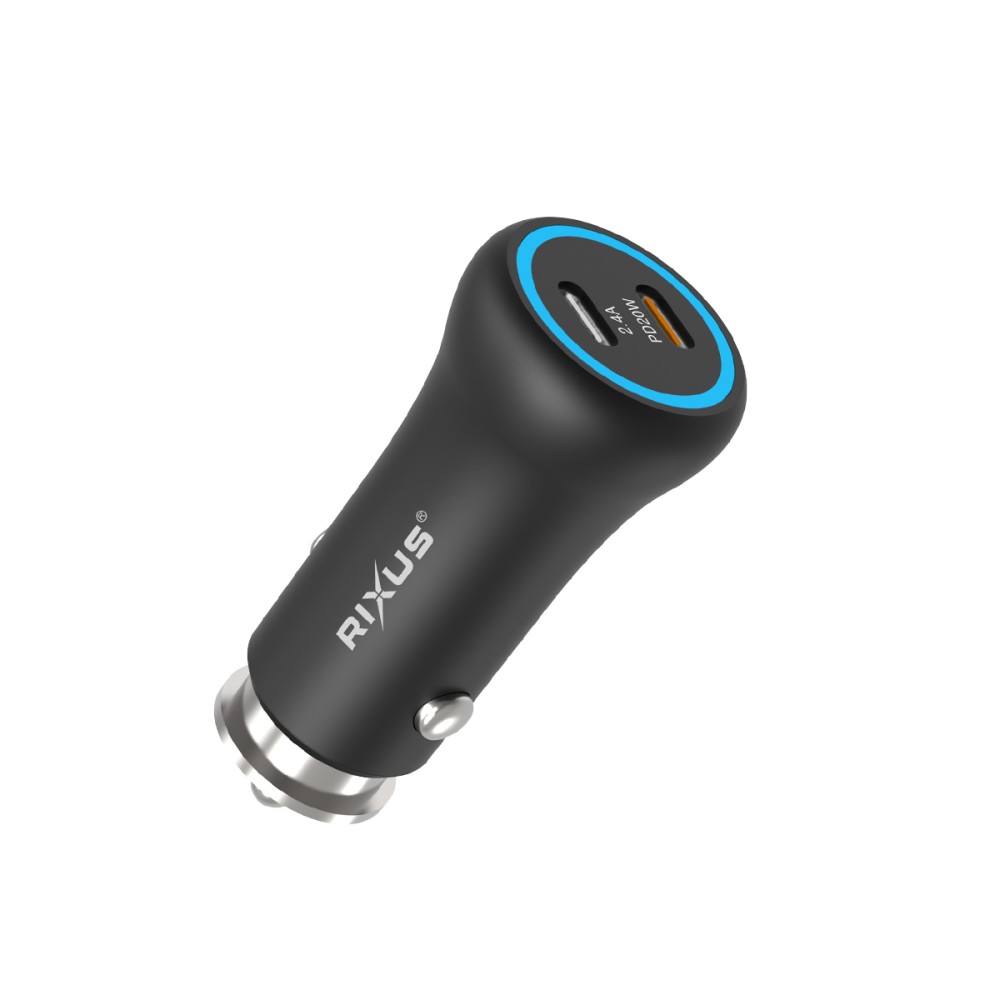 Rixus RXCC15 2-Port Type-C Car Charger 20W