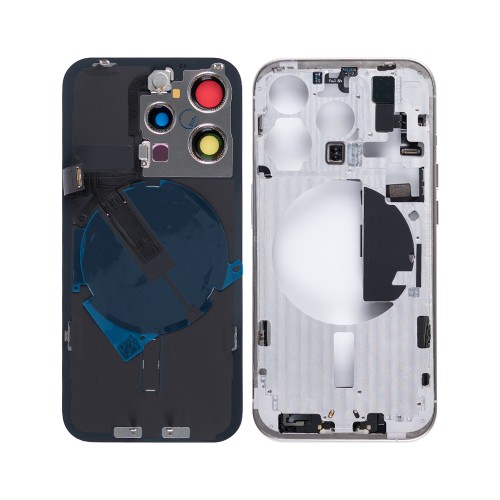 For iPhone 15 Pro Complete Housing Incl All Small Parts Without Battery And Back Camera White Titanium