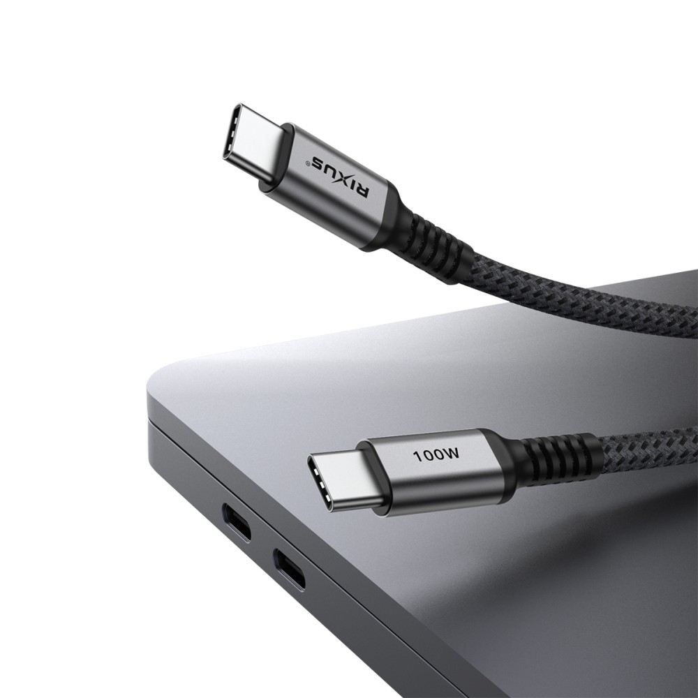 Rixus RXUC04 USB-C 2.0 To USB-C Cable 100CM 100W Space Gray