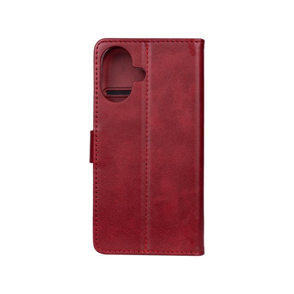 Rixus Bookcase For iPhone 16 Plus Dark Red