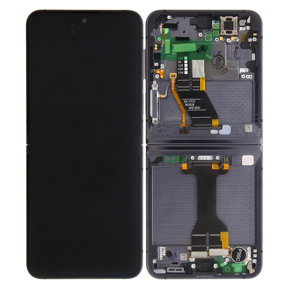 Samsung Galaxy Z Flip5 (SM-F731B) Inner Display Complete + Frame (GH82-31827A / GH82-31828A) - Graphite